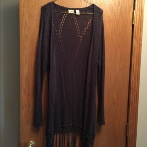 Daytrip Dk Gray cardigan with fringe